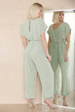 Beige Tie Waist Stylish Harem Jumpsuit For Women ONE SIZE UK FIT (10 TO 16) - Dropwear