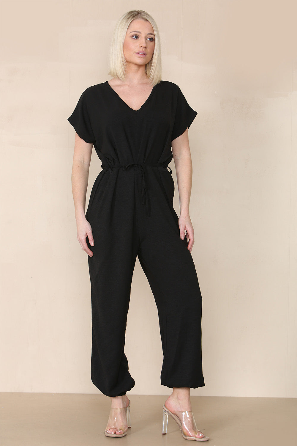 Orange Tie Waist Stylish Harem Jumpsuit For Women ONE SIZE UK FIT (10 TO 16) - Dropwear