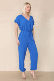 Royal Blue Tie Waist Stylish Harem Jumpsuit For Women ONE SIZE UK FIT (10 TO 16) - Dropwear