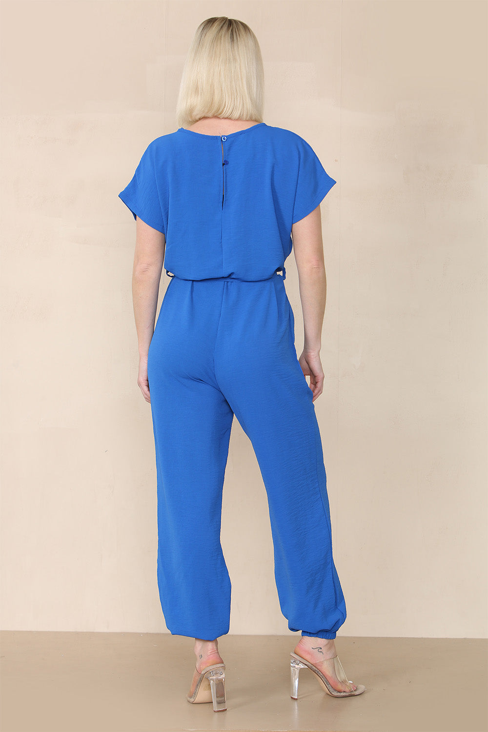 Grey Tie Waist Stylish Harem Jumpsuit For Women ONE SIZE UK FIT (10 TO 16) - Dropwear