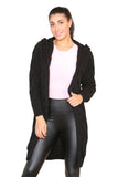 Knitted Cables Hooded Long Over Sized Cardigan For Women  - Dropwear