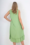 Italian Lace Neckline Dipped Hem Dress For Women  - Dropwear