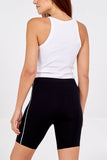 Default Title Black High Waist Side Stripe Cycling Shorts For Women MEDIUM - Dropwear