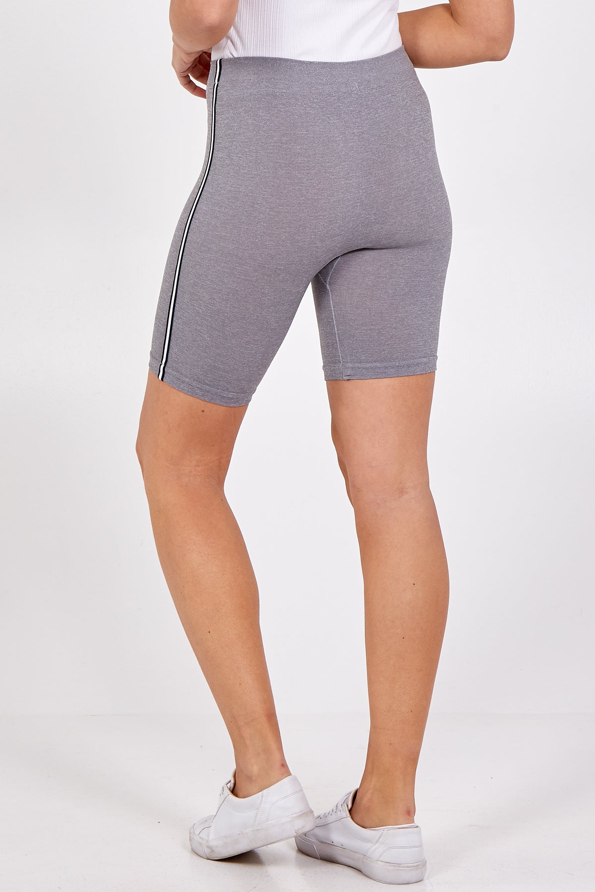 Default Title Side Stripe Detail Cycling Shorts For Women LARGE - Dropwear