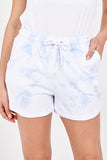 Blue Drawstring Tie Dye Shorts For Women SMALL - Dropwear