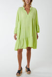 Fuchsia Flare Smock Dress For Women ONE SIZE - Dropwear
