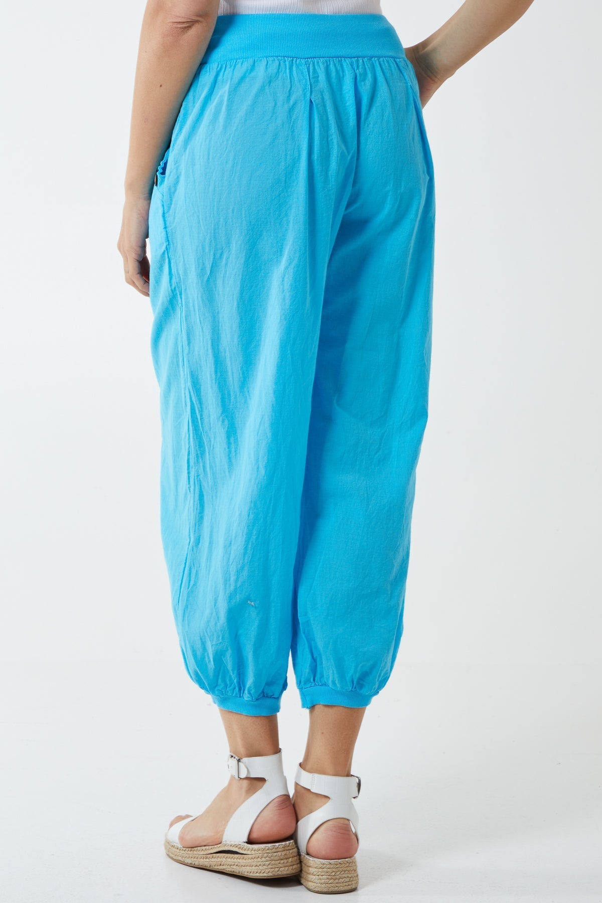 Button Pocket Detail Harem Pants For Women  - Dropwear