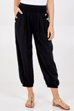 Coral Button Pocket Detail Harem Pants For Women ONE SIZE - Dropwear