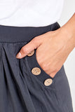 Button Pocket Detail Harem Pants For Women  - Dropwear