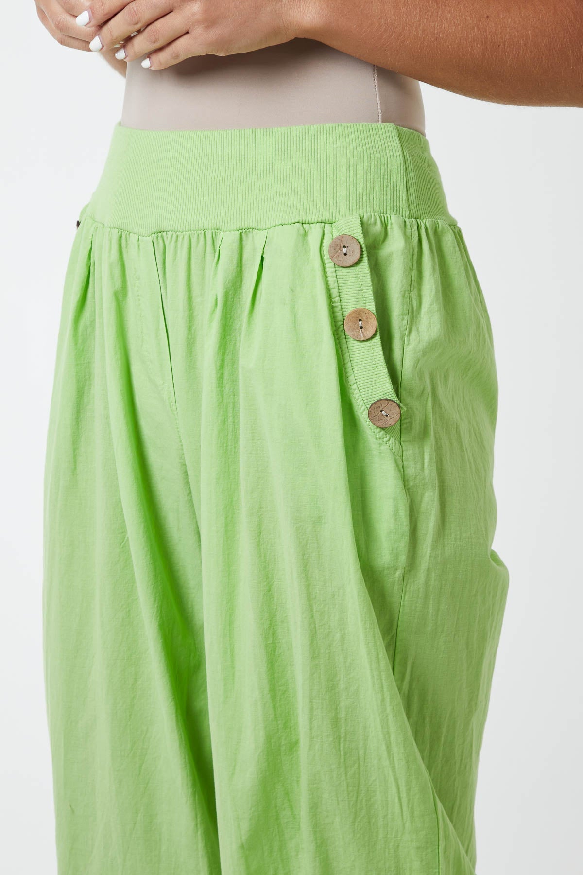 Button Pocket Detail Harem Pants For Women  - Dropwear