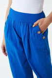 Orange Button Pocket Detail Harem Pants For Women ONE SIZE - Dropwear
