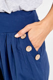 Pink Pattern Button Pocket Detail Harem Pants For Women ONE SIZE - Dropwear
