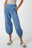 Button Pocket Detail Harem Pants For Women  - Dropwear