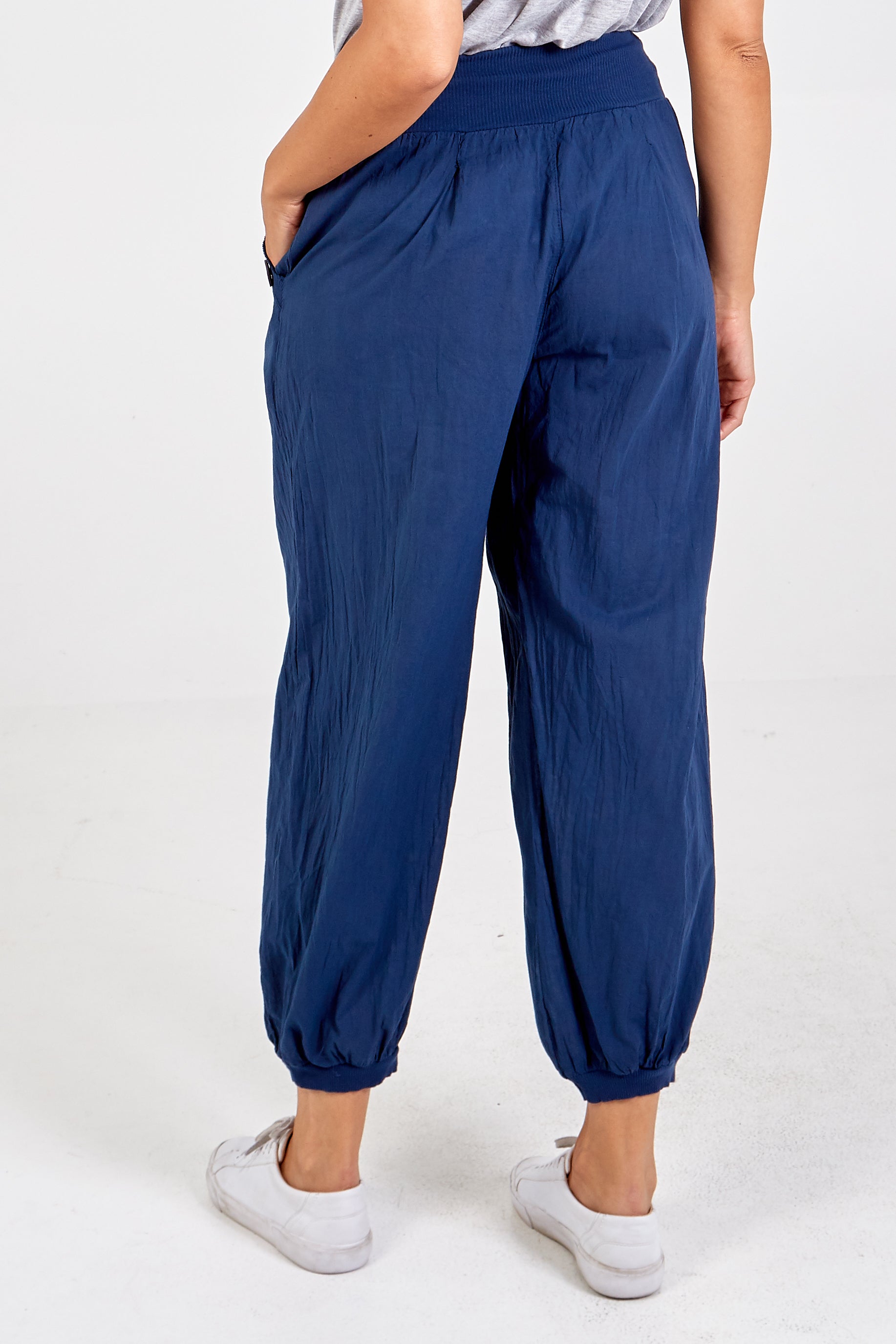 Lilac Button Pocket Detail Harem Pants For Women ONE SIZE - Dropwear