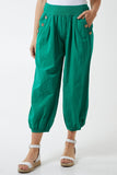 Light Blue Button Pocket Detail Harem Pants For Women ONE SIZE - Dropwear
