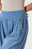 Button Pocket Detail Harem Pants For Women  - Dropwear