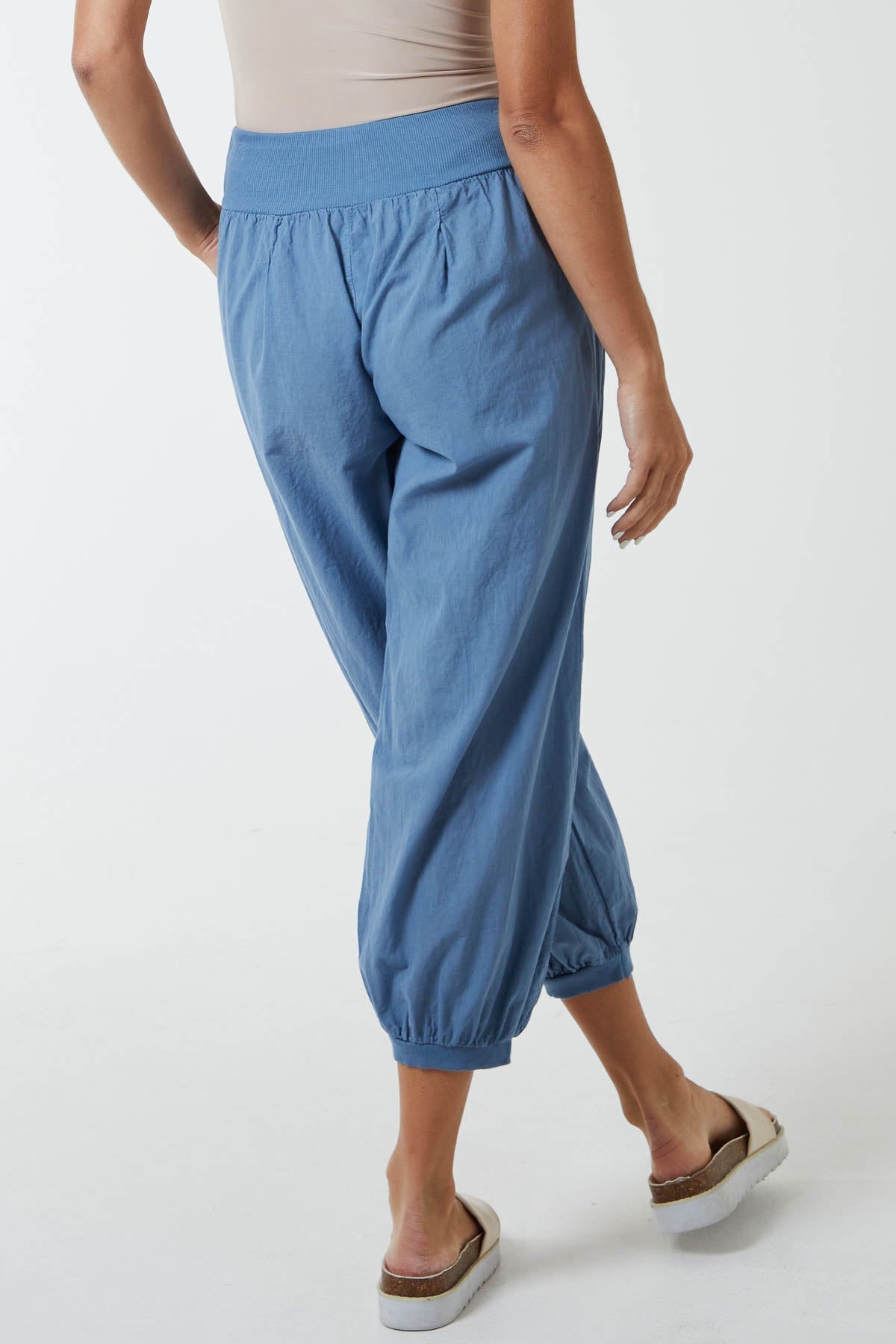 Button Pocket Detail Harem Pants For Women  - Dropwear