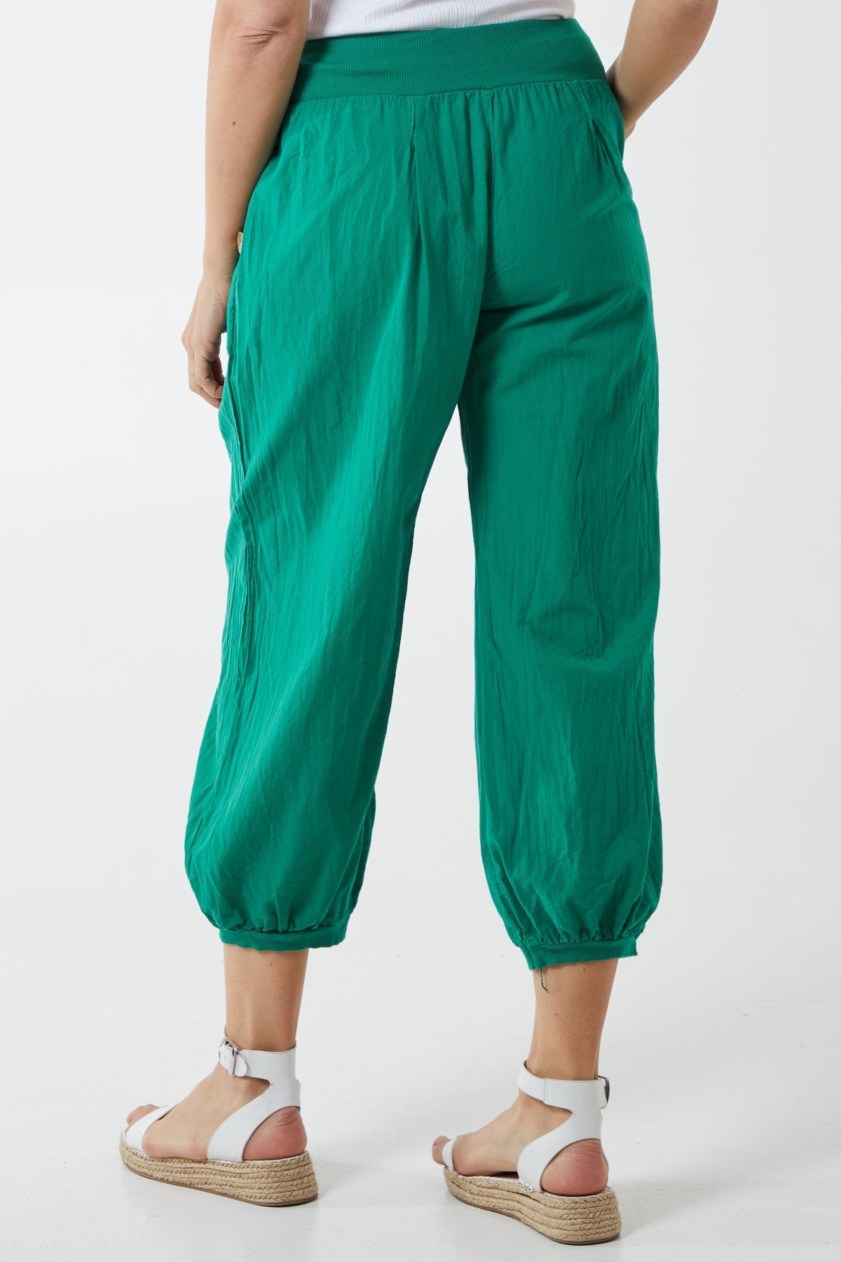 Button Pocket Detail Harem Pants For Women  - Dropwear
