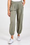 Turquoise Button Pocket Detail Harem Pants For Women ONE SIZE - Dropwear