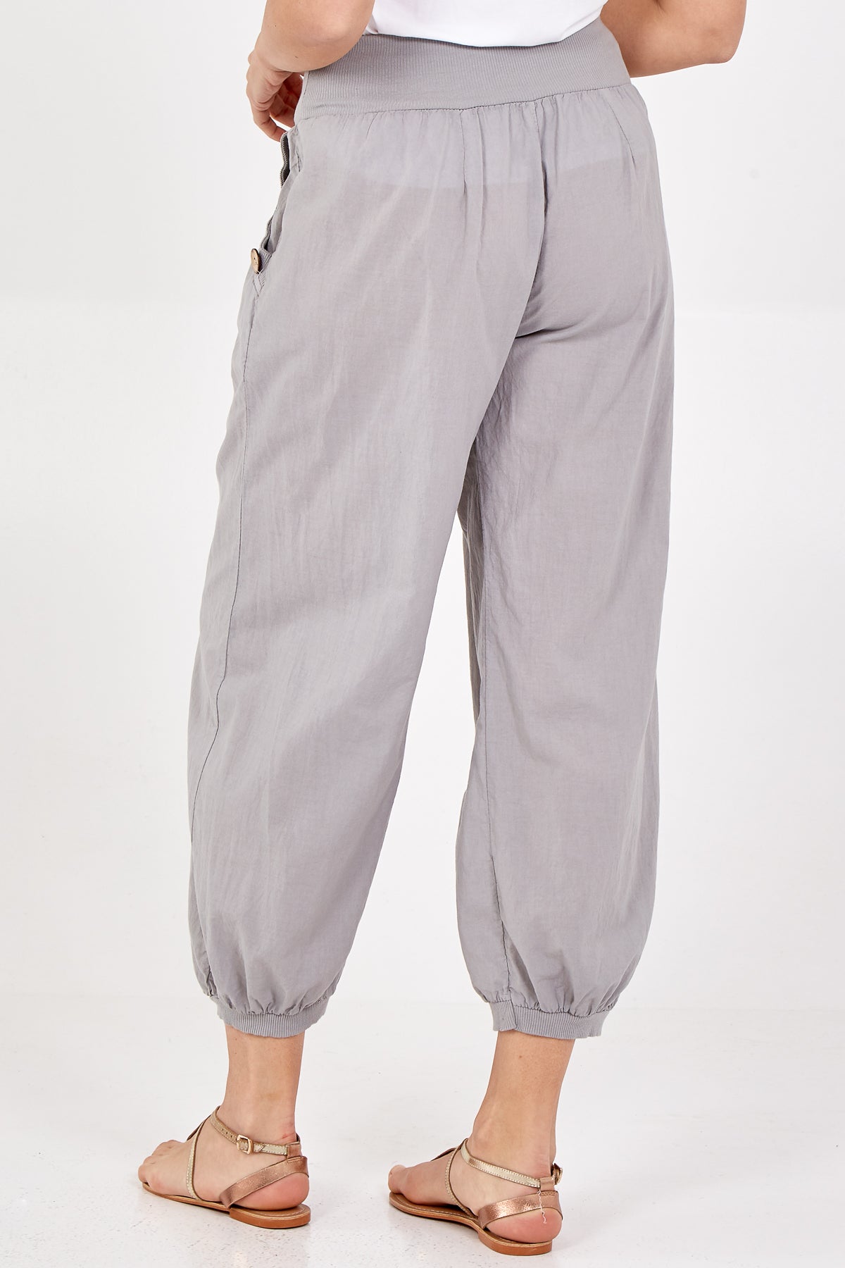 Button Pocket Detail Harem Pants For Women  - Dropwear
