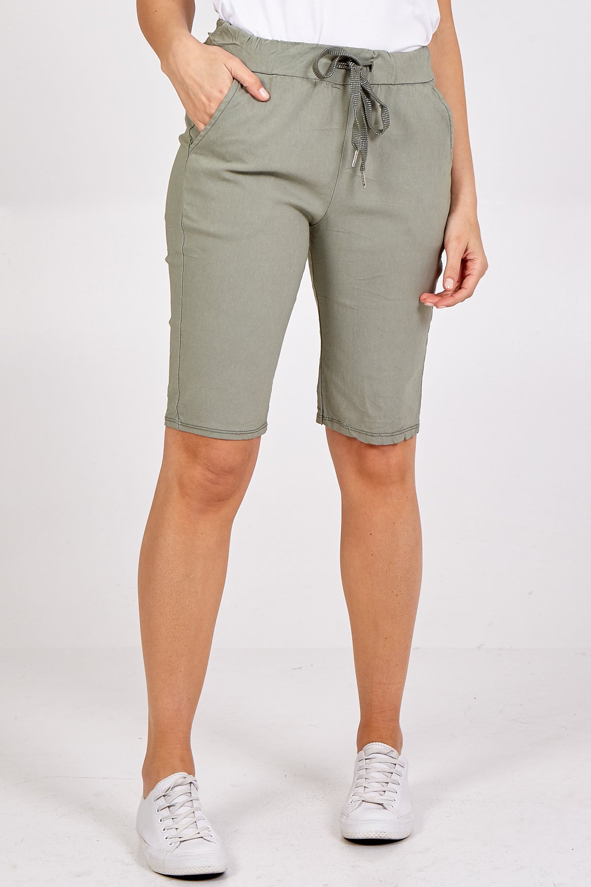 Blush Plus Size Magic Plain Drawstring Shorts For Women 18 - Dropwear
