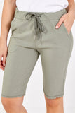 Lime Plus Size Magic Plain Drawstring Shorts For Women 18 - Dropwear