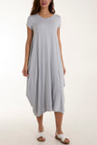 Cap Sleeve Plain Parachute Dress For Women  - Dropwear
