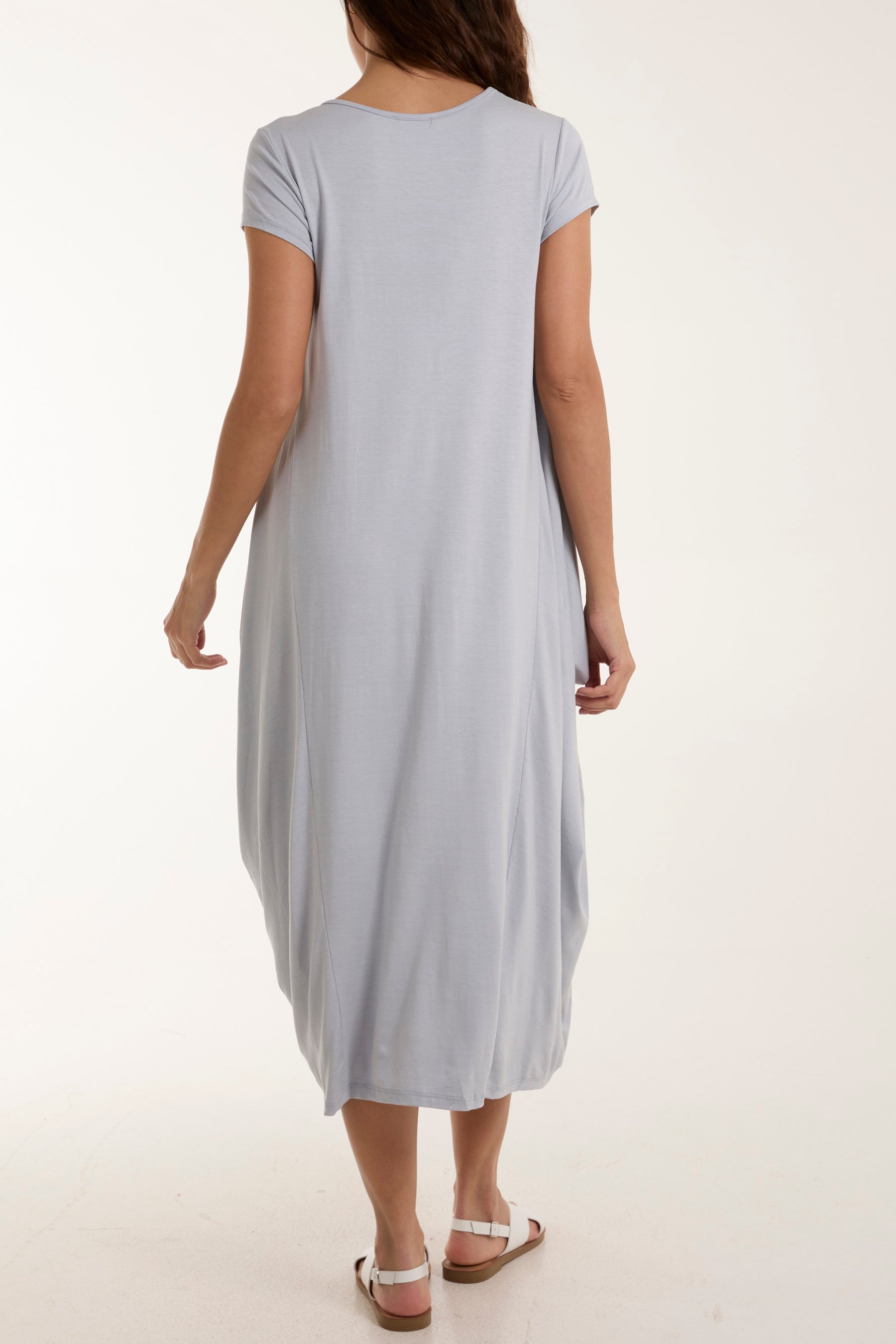 Cap Sleeve Plain Parachute Dress For Women  - Dropwear