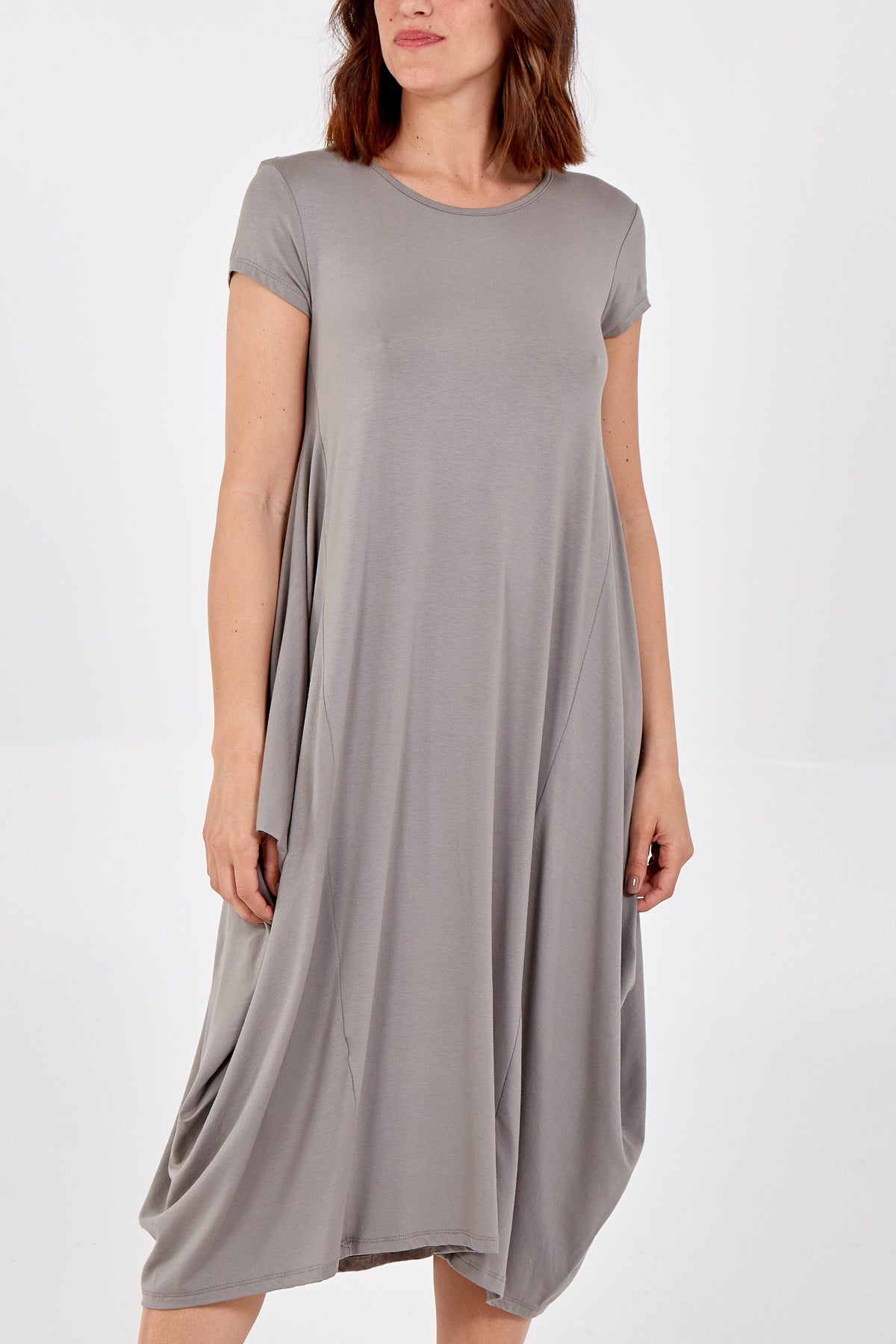 Cap Sleeve Plain Parachute Dress For Women  - Dropwear
