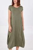 Coral Cap Sleeve Plain Parachute Dress For Women ONE SIZE - Dropwear