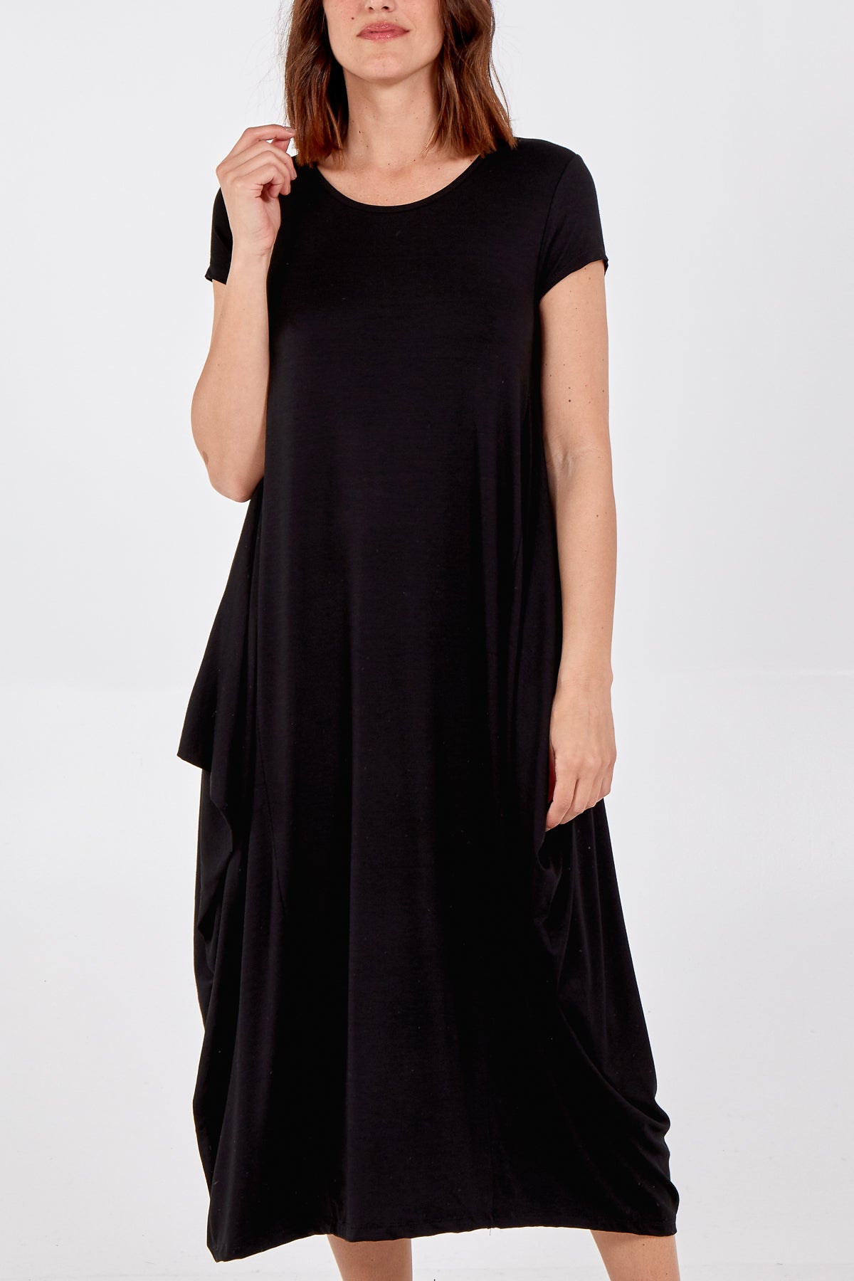 Cap Sleeve Plain Parachute Dress For Women  - Dropwear