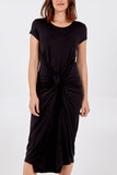 Cap Sleeve Plain Parachute Dress For Women  - Dropwear
