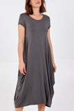 Cap Sleeve Plain Parachute Dress For Women  - Dropwear