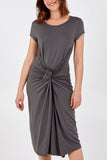 Cap Sleeve Plain Parachute Dress For Women  - Dropwear