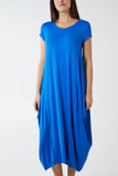 Khaki Cap Sleeve Plain Parachute Dress For Women ONE SIZE - Dropwear