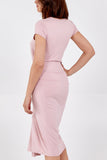 Blush Cap Sleeve Plain Parachute Dress For Women ONE SIZE - Dropwear