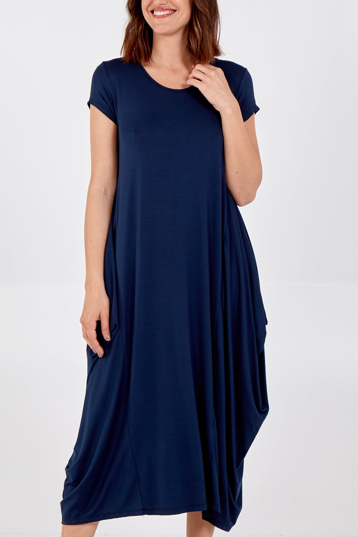 Grey Cap Sleeve Plain Parachute Dress For Women ONE SIZE - Dropwear