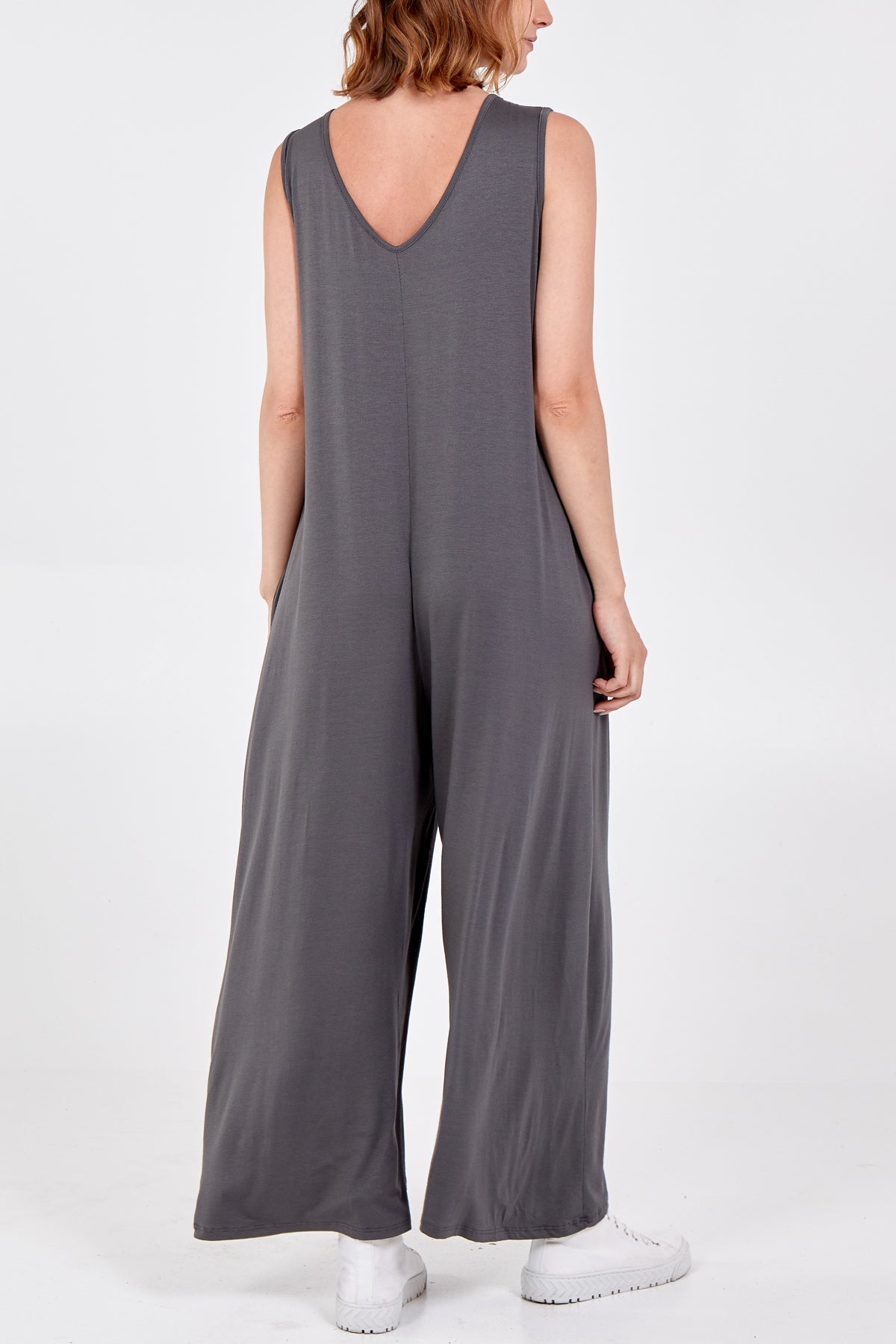 Apple Green Sleeveless Plain V-Neck Jumpsuit For Women ONE SIZE - Dropwear