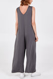 Apple Green Sleeveless Plain V-Neck Jumpsuit For Women ONE SIZE - Dropwear