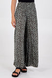 Royal Blue Leopard Print Ruched Waist Wide Leg Trousers For Women ONE SIZE - Dropwear