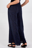 Leopard Print Ruched Waist Wide Leg Trousers For Women  - Dropwear