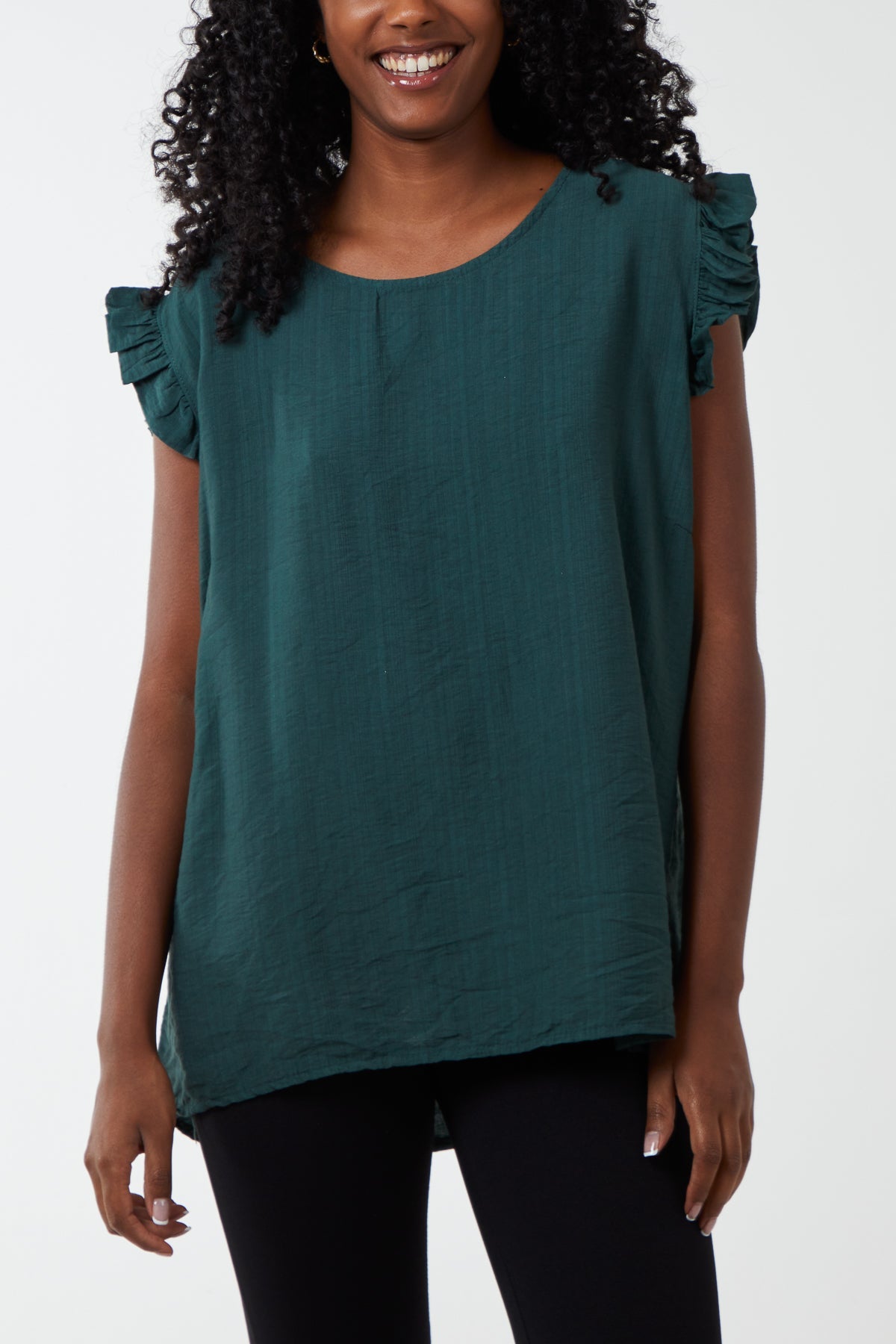Purple Linen Look Top Back Button For Women ONE SIZE - Dropwear