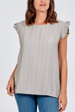 Teal Linen Look Top Back Button For Women ONE SIZE - Dropwear