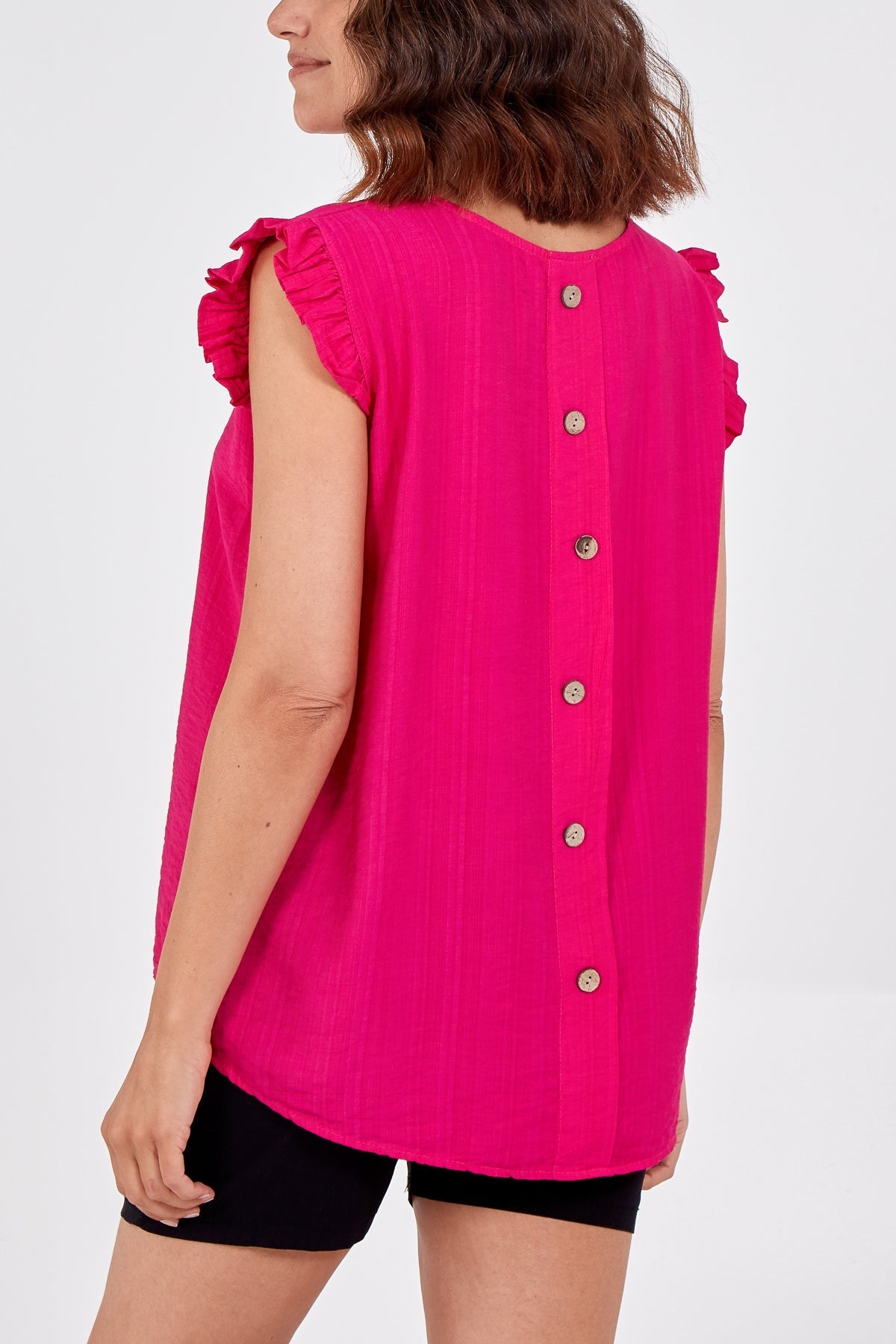 Lilac Linen Look Top Back Button For Women ONE SIZE - Dropwear