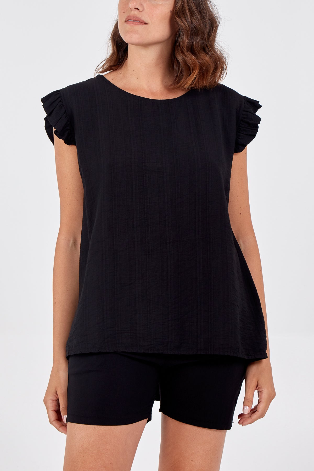 Mocha Linen Look Top Back Button For Women ONE SIZE - Dropwear