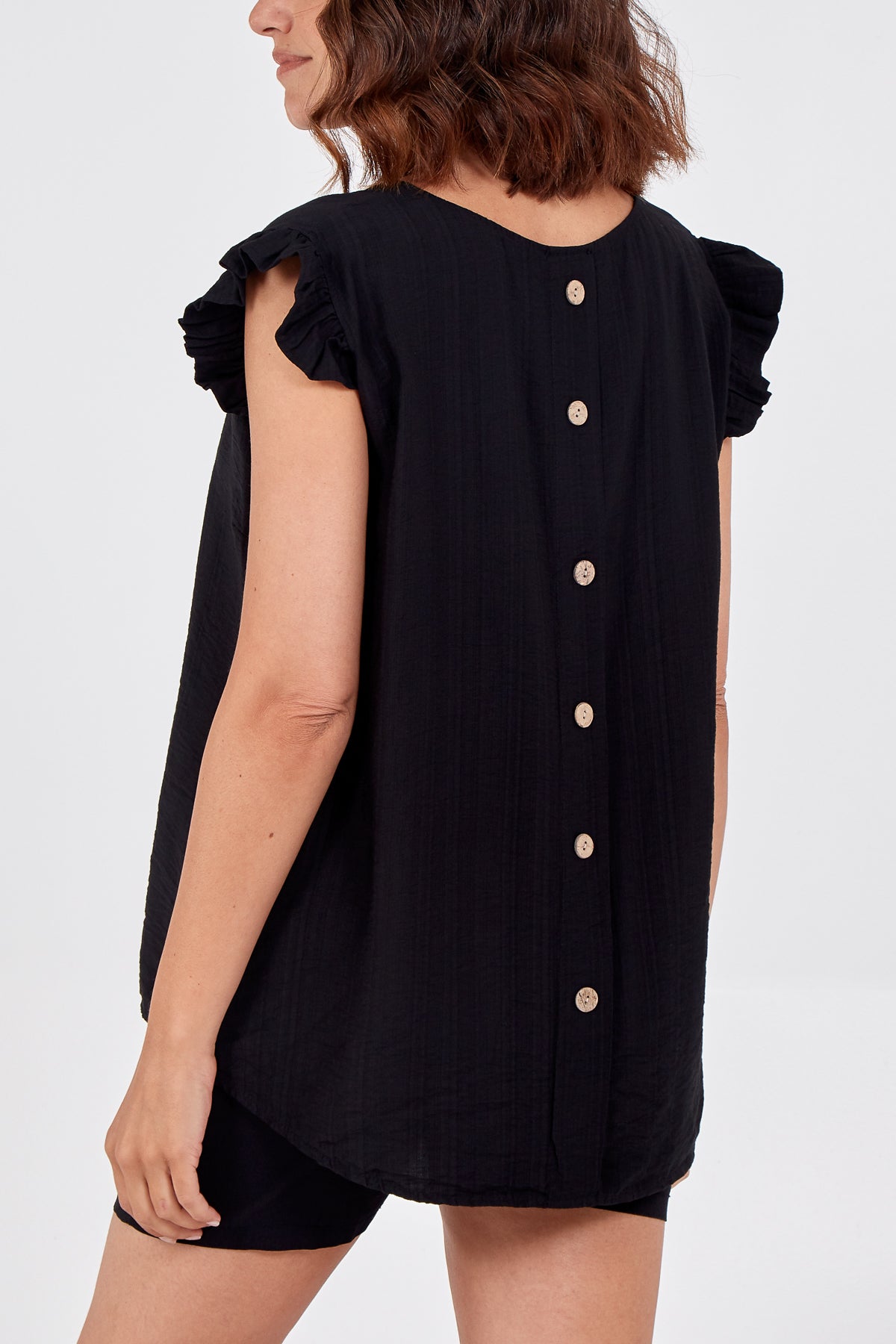 Coral Linen Look Top Back Button For Women ONE SIZE - Dropwear
