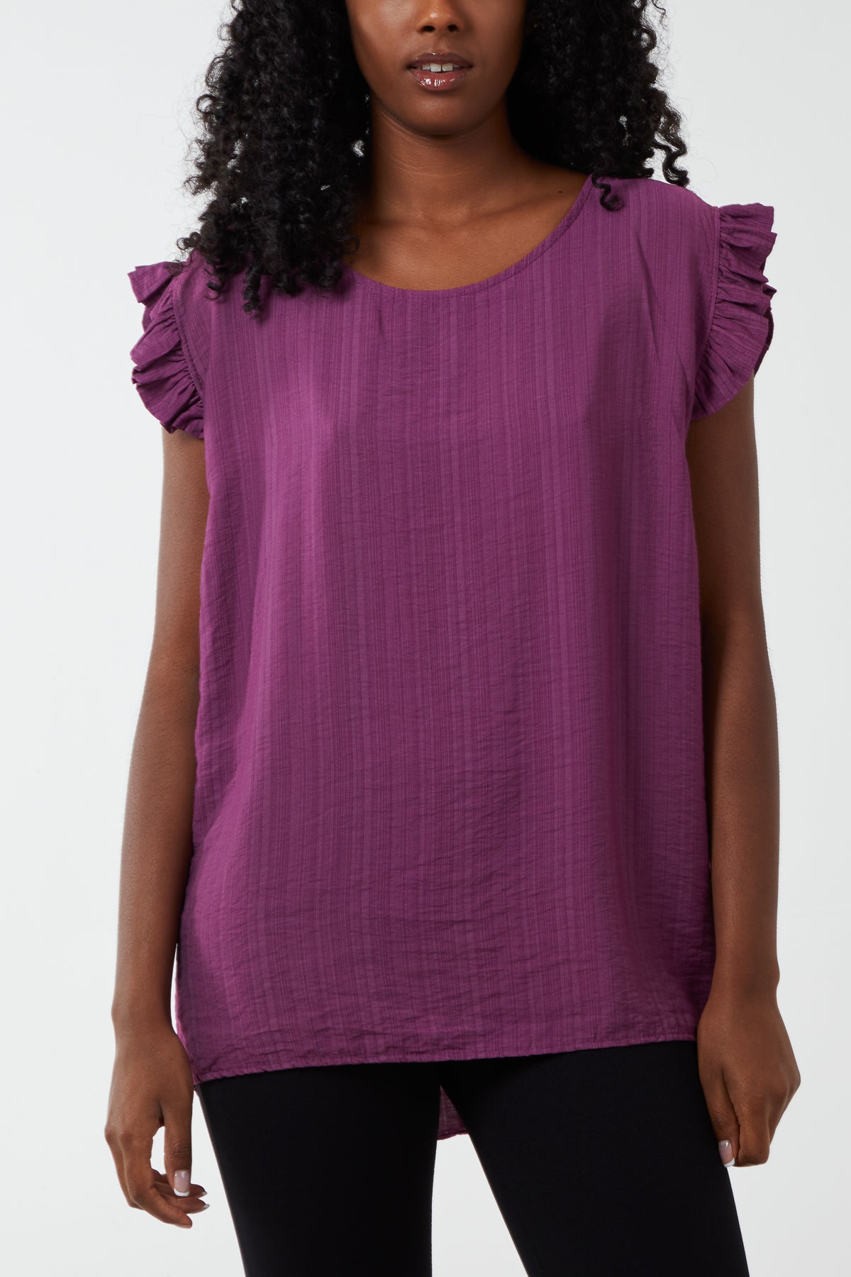 Jade Linen Look Top Back Button For Women ONE SIZE - Dropwear