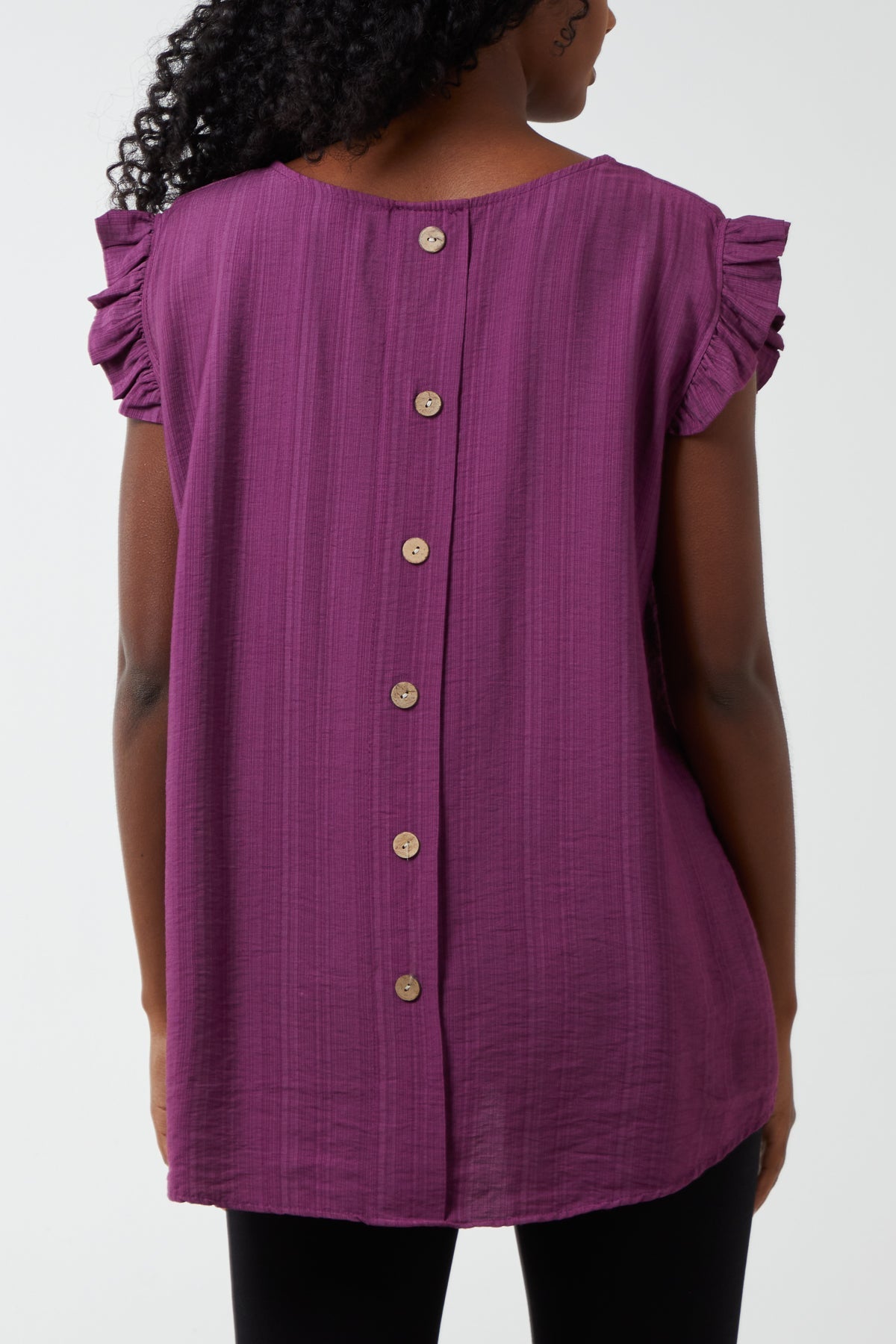Orange Linen Look Top Back Button For Women ONE SIZE - Dropwear
