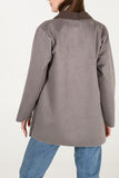 Suede Waterfall Jacket For Women  - Dropwear