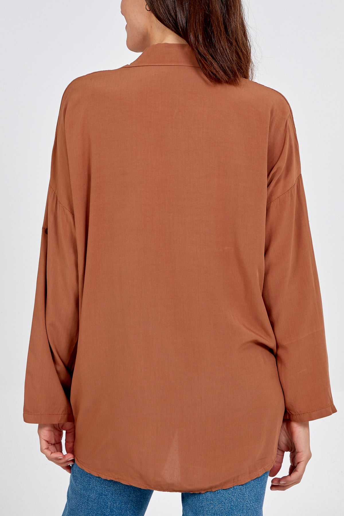 Tie Front Plain Shirt Blouse For Women  - Dropwear